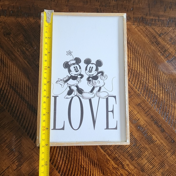 Disney Mickey & Minnie LOVE Wall Art Hobby Lobby 6"x9" Black White - Picture 3 of 5